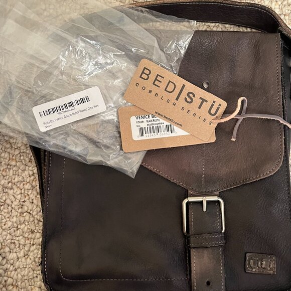 Bed Stu Leather Venice Beach Crossbody in Black Rustic, Good Used Condition - Picture 4 of 15